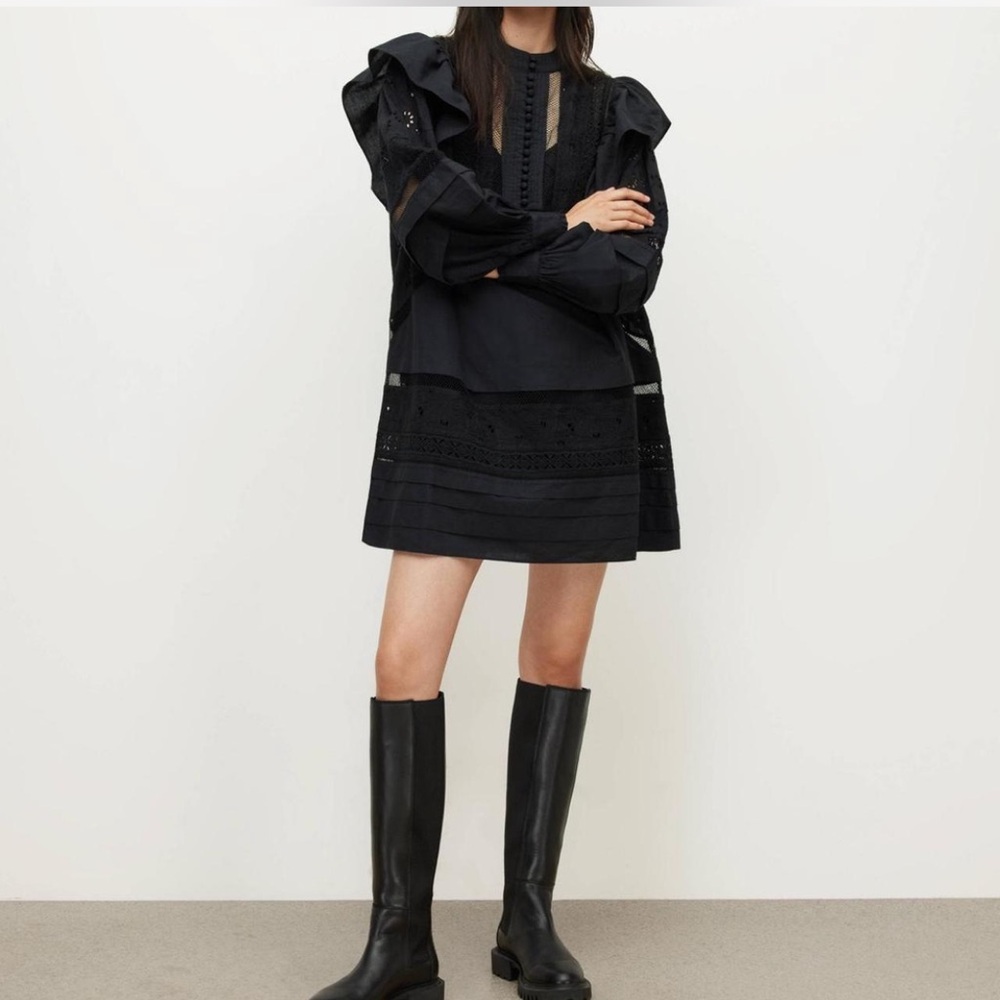 All Saints PRIM BRODERIE MINI DRESS